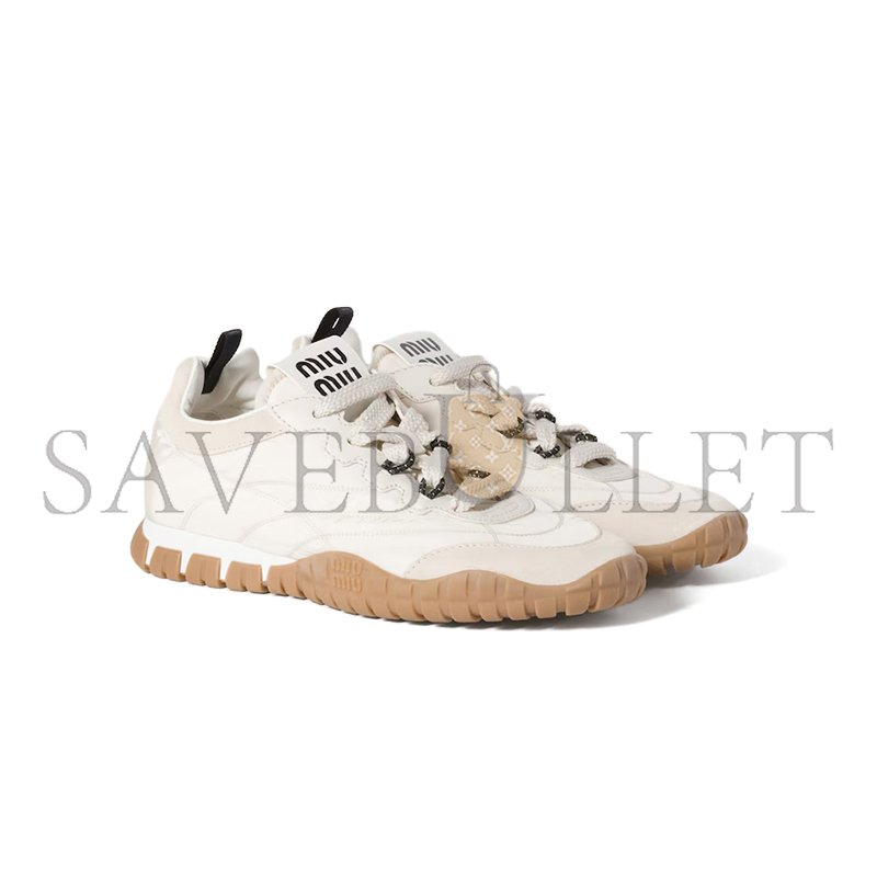 MIU MIU TYRE TECHNICAL FABRIC AND SUEDE SNEAKERS 5E417E MIU MIU TYRE TECHNICAL FABRIC AND SUEDE SNEAKERS 5E417E